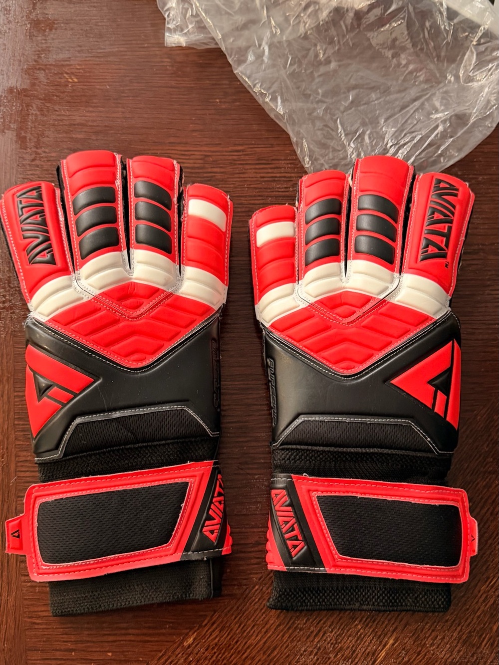 Avita Red, Black & White Goalkeeper Gloves